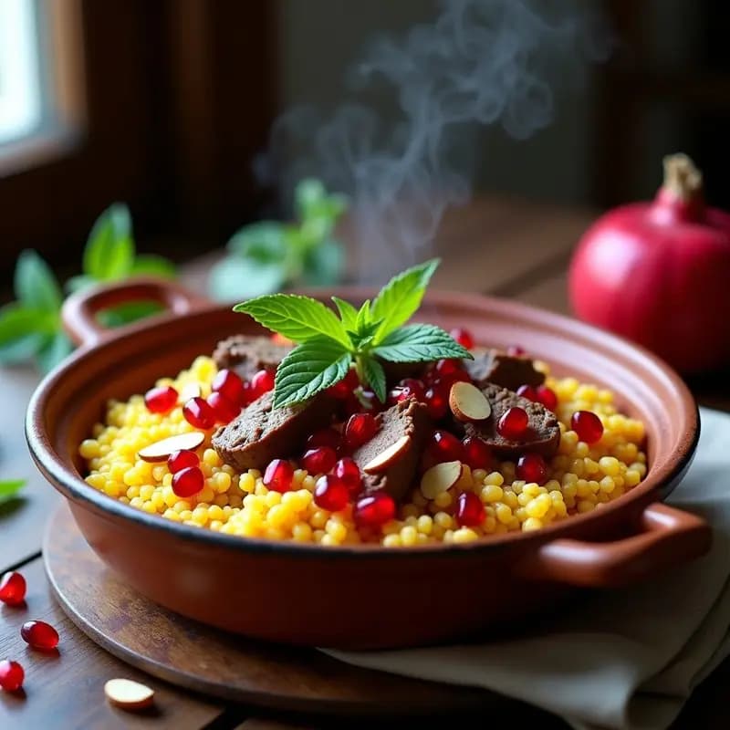 Boulgour con Cordero y Granadas: Receta Armena Tradicional y Sin Gluten