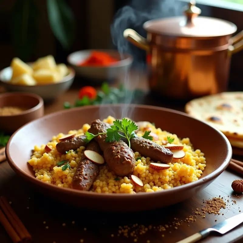 Boulgour con Cordero y Pasas al Estilo Persa: Receta en Olla Express con Especias Exóticas