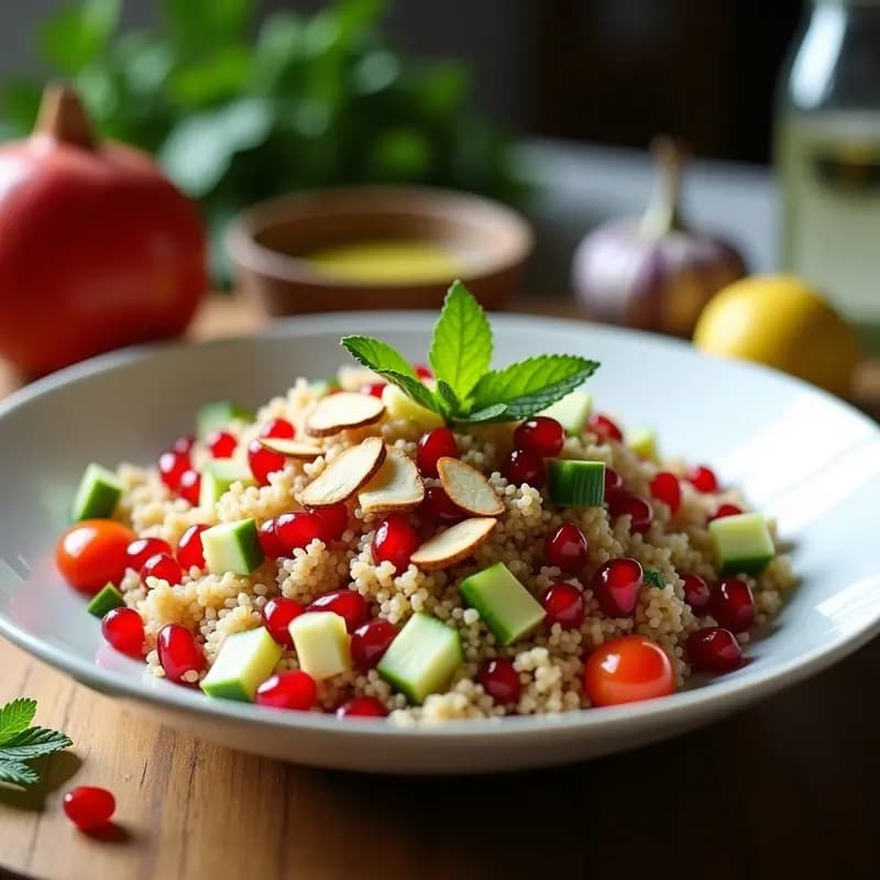 Boulgour con Granados y Mentas: Ensalada Libanesa Depurativa y Sin Gluten