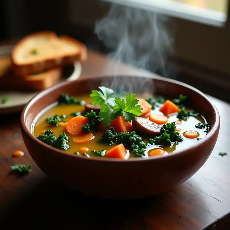 Bнулка de Col Rizada y Zanahoria: Sopa Ucraniana Vegana para el Invierno