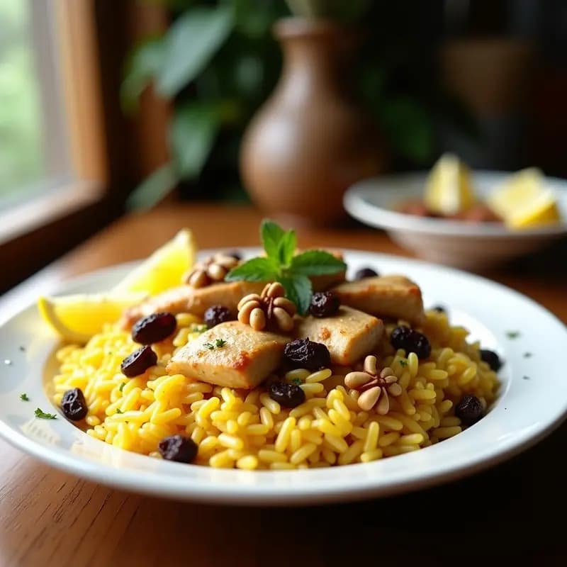 Bountry de Pollo Libánes con Arroz Basmatí y Nueces: Receta de Festín en Una Olla