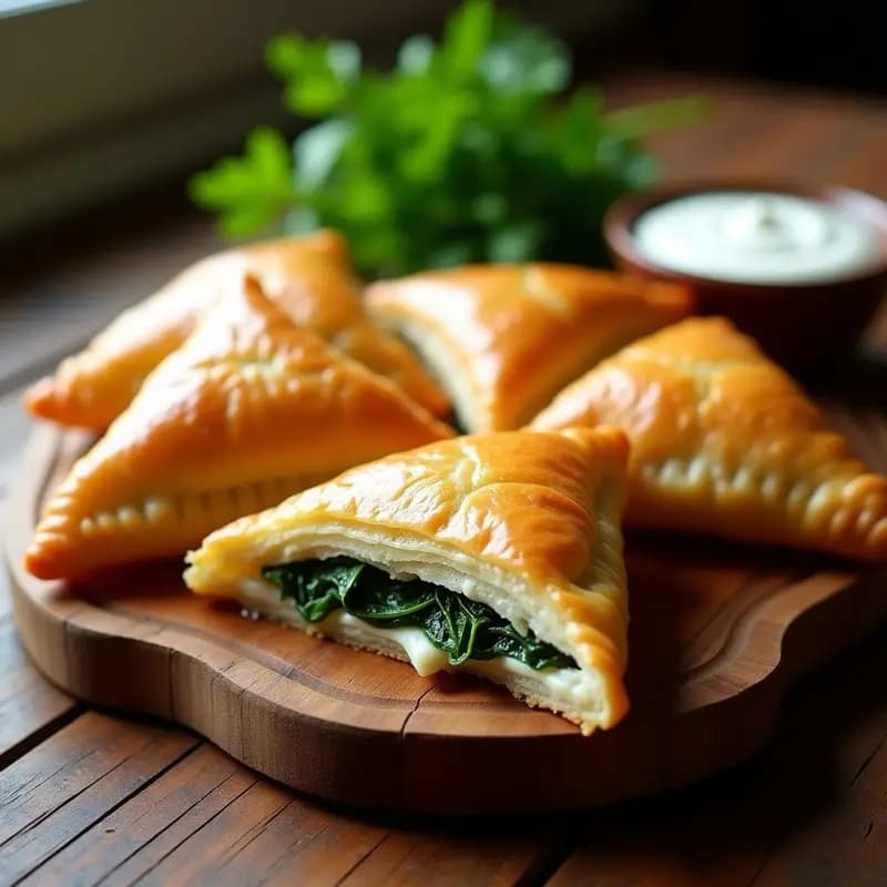 Bourek de Espinaca y Queso Ricotta: Empanada Turca Crujiente en Horno