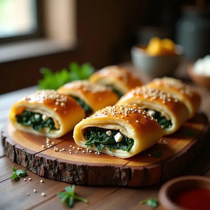 Bourek de Espinacas y Feta con Masa Filo: Receta Turca Crujiente y Sin Lactosa