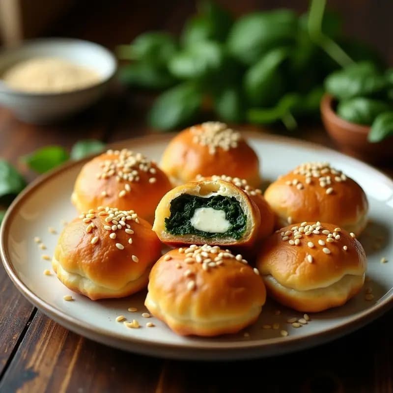Bourek de Espinacas y Feta Vegana: Receta Albanesa en Airfryer y Sin Masa Tradicional