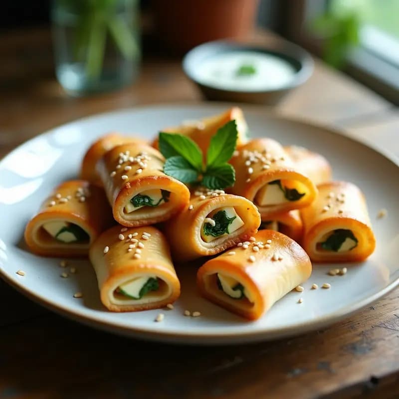 Bourek de Queso Halloumi y Menta: Hojaldre Salado Tunecino en Airfryer