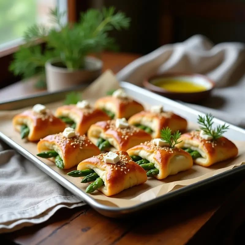 Bourekas de Espárragos y Queso Feta: Receta Israíli en Masa Filo Crujiente