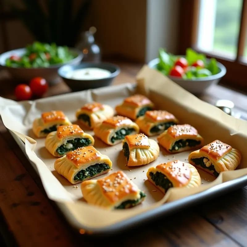 Bourekas de Espinaca y Queso Feta: Empanadas Judías para Desayunar