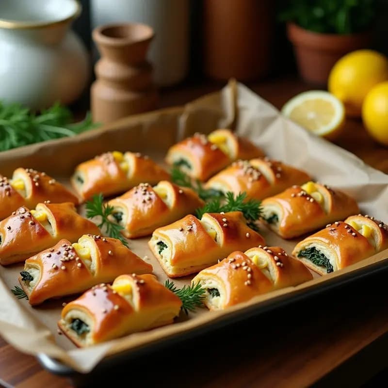 Bourekas de Espinacas y Feta: Receta Judía de Masas Crujientes en Horno