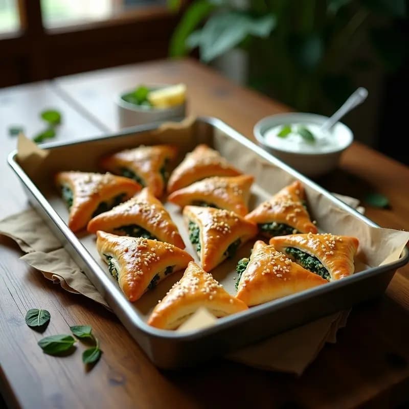 Bourekas de Espinacas y Feta con Masa Filo Integral: Aperitivo Israelí en 20 Minutos
