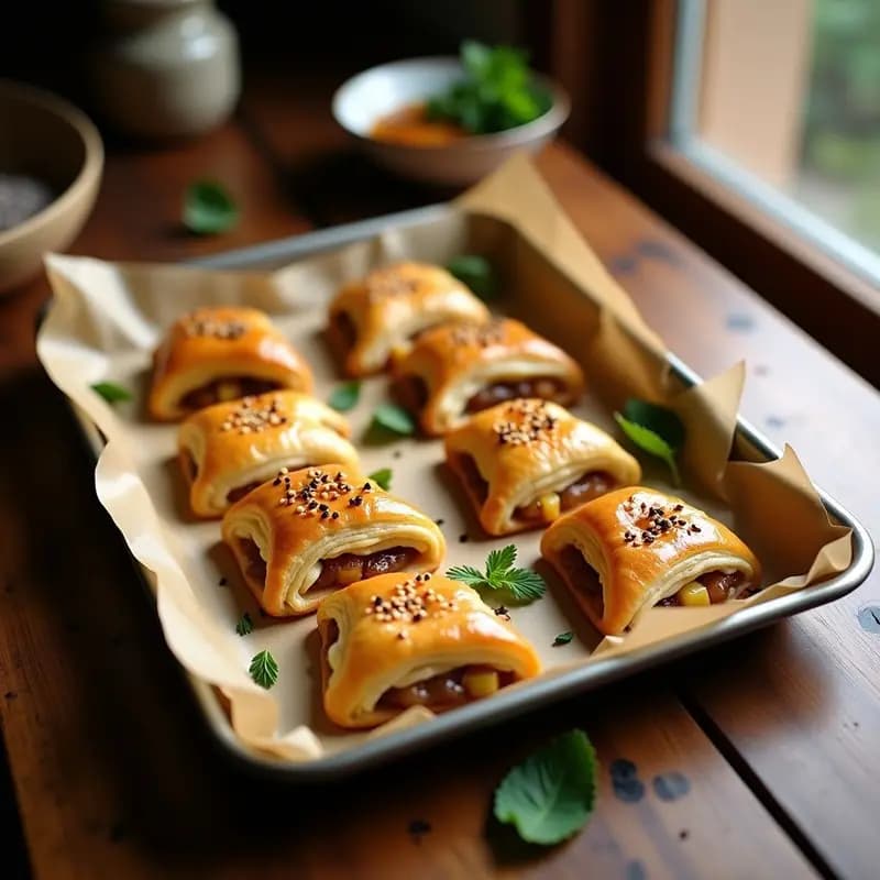 Bourekas de Patata y Cebolla Caramelizada: Entrante Judío Sin Lactosa