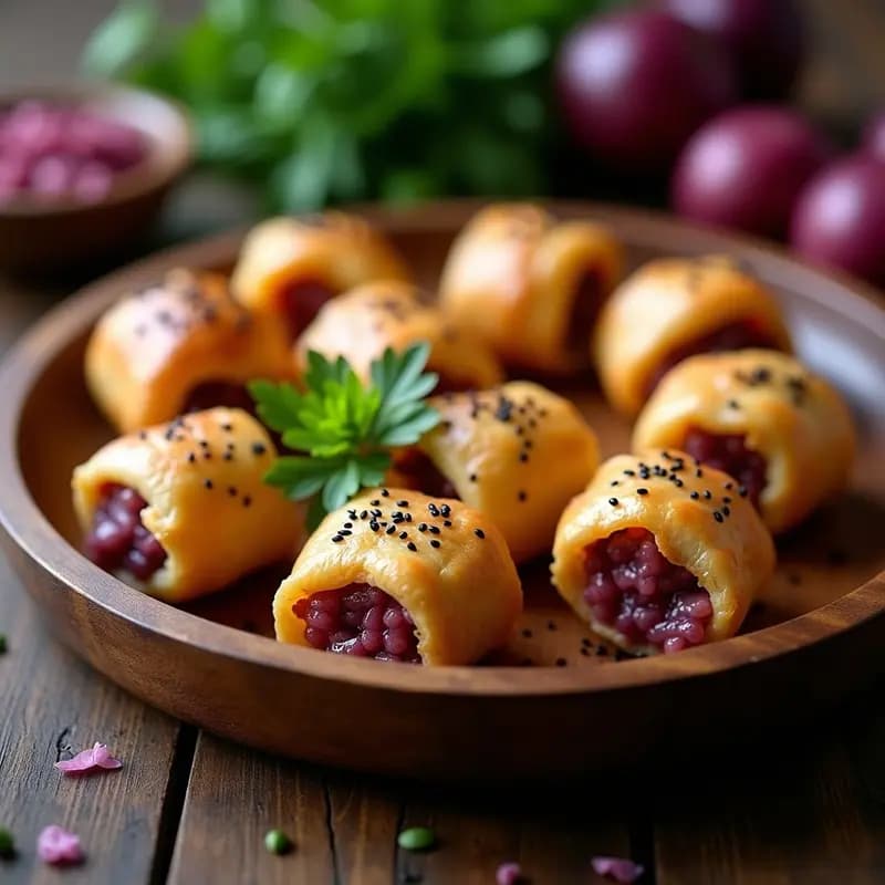 Bourekas de Patata Morada y Cebolla Caramelizada: Receta Israelí Vegana con Masa Filo Sin Gluten