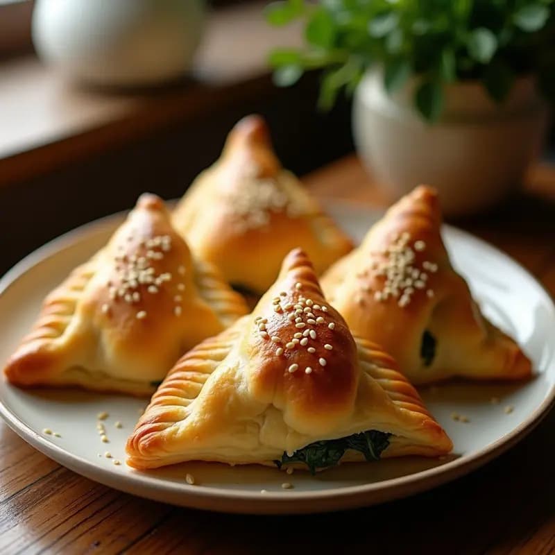 Bourekas de Queso y Espinacas: Empanadillas Israelíes con Masa Hojaldrada