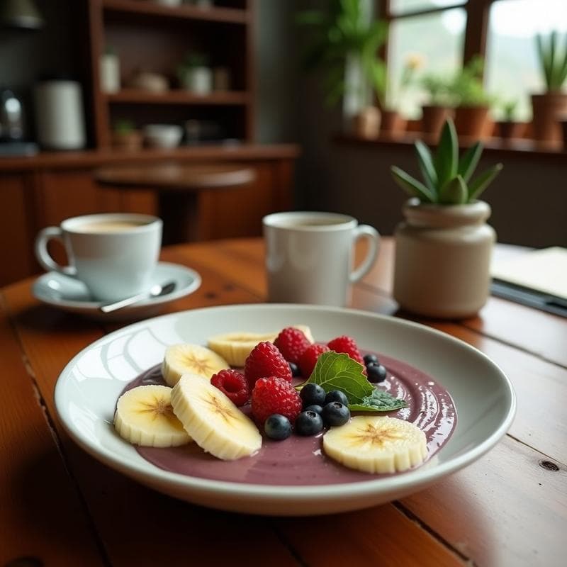 Bowl de Açaí, Banana y Maní: Desayuno Brasileño Sin Azúcar y Alta en Energía