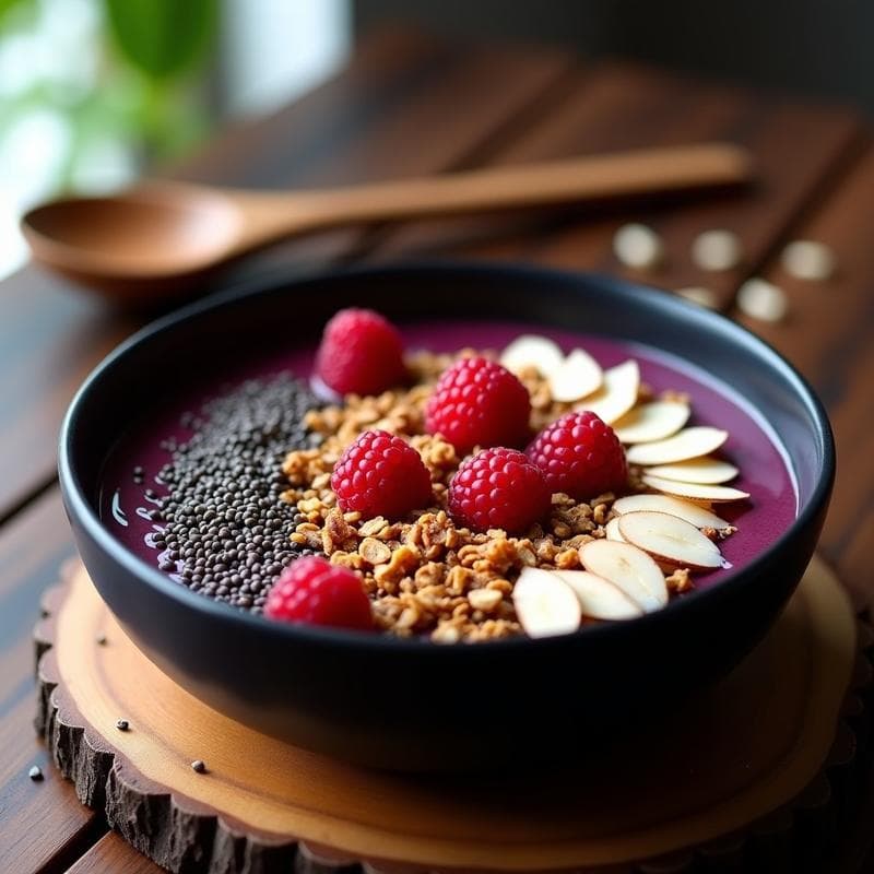 Bowls de Acai con Granola de Cacao y Semillas de Chía: Desayuno Brasileño Energético