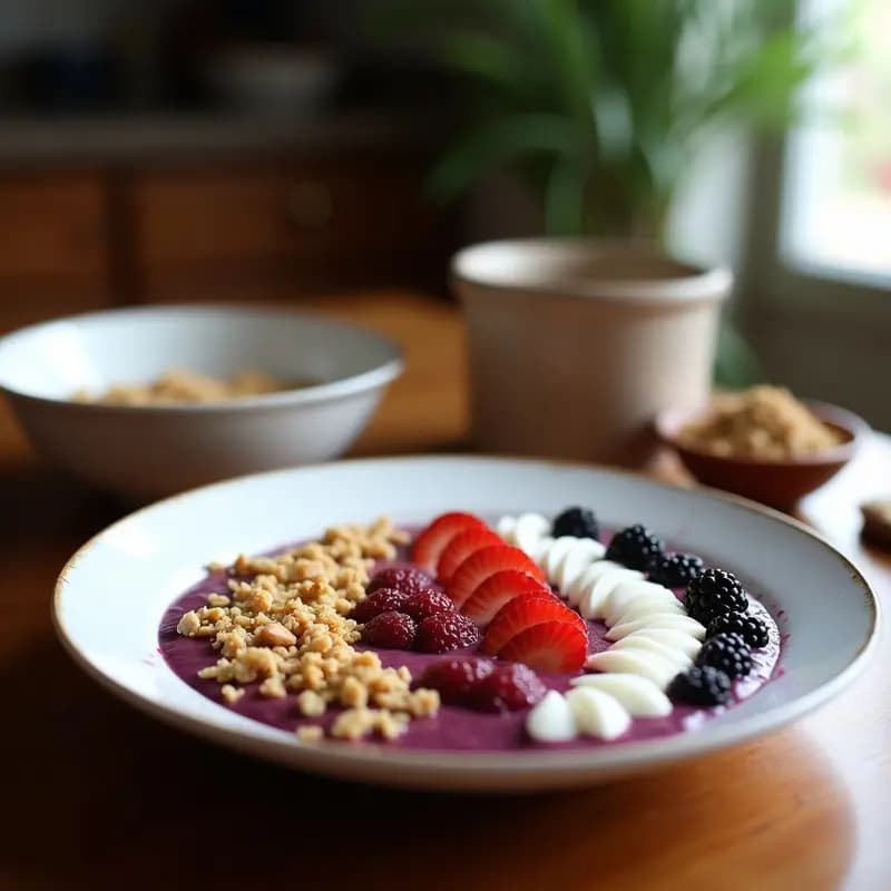 Bowls de AÇAÍ con Granola de COCO: Desayuno Brasileño Keto y Sin Azúcar