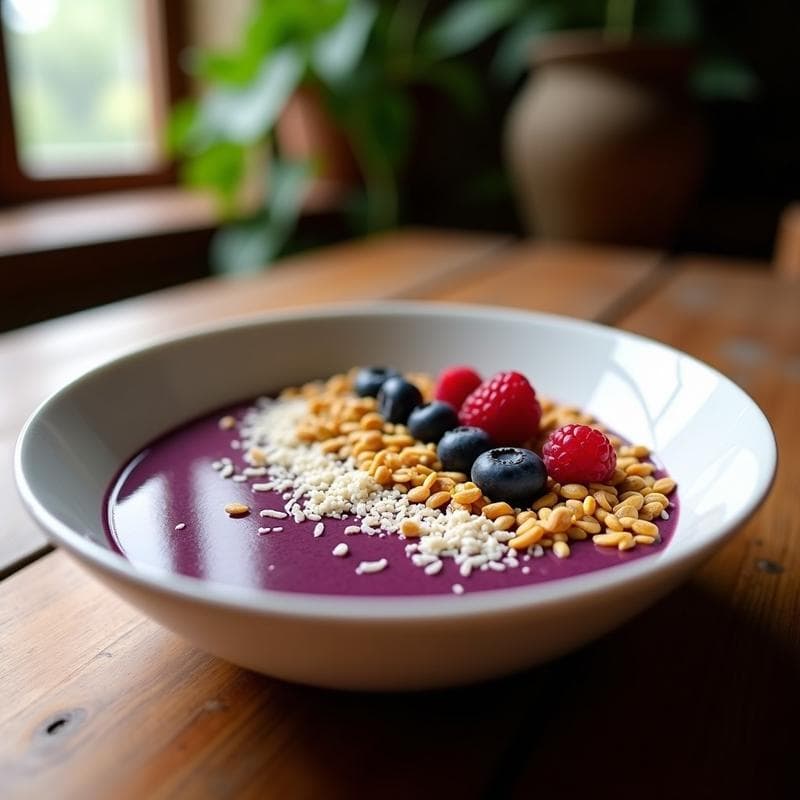 Bowl de Açai con Granola de Pipas y Yogur de Soja: Desayuno Brasileño Sin Lactosa