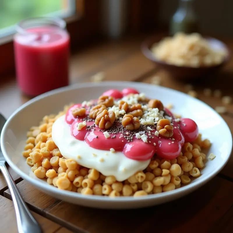 Bowl de Amaranto Inflado con Leche de Avena y Compota de Guayaba: Desayuno Sin Azúcar