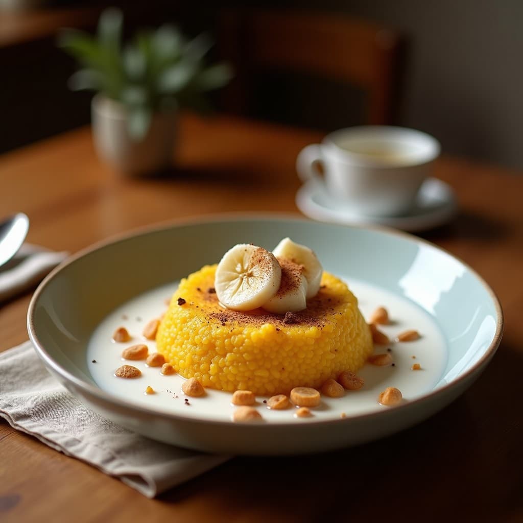 Bowl de Amaranto con Leche de Coco, Plátano Macho y Canela: Desayuno Sin Gluten y Alta en Magnesio