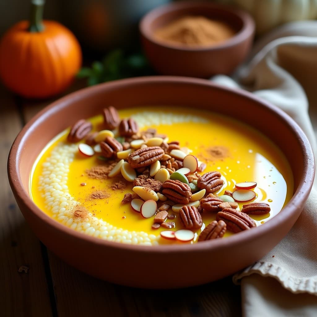 Bowl de Amaranto con Leche de Cúrcuma y Frutos Secos: Desayuno Mexicano Antiinflamatorio
