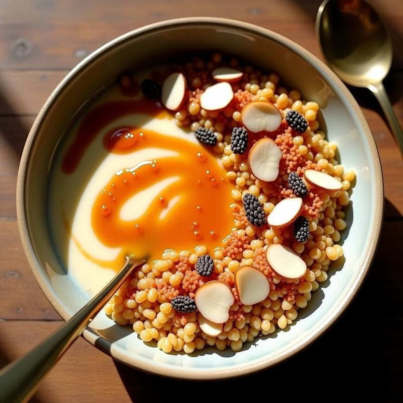 Bowl de Amaranto Inflado con Leche de Soja y Salsa de Tamarindo: Desayuno Indio Sin Gluten