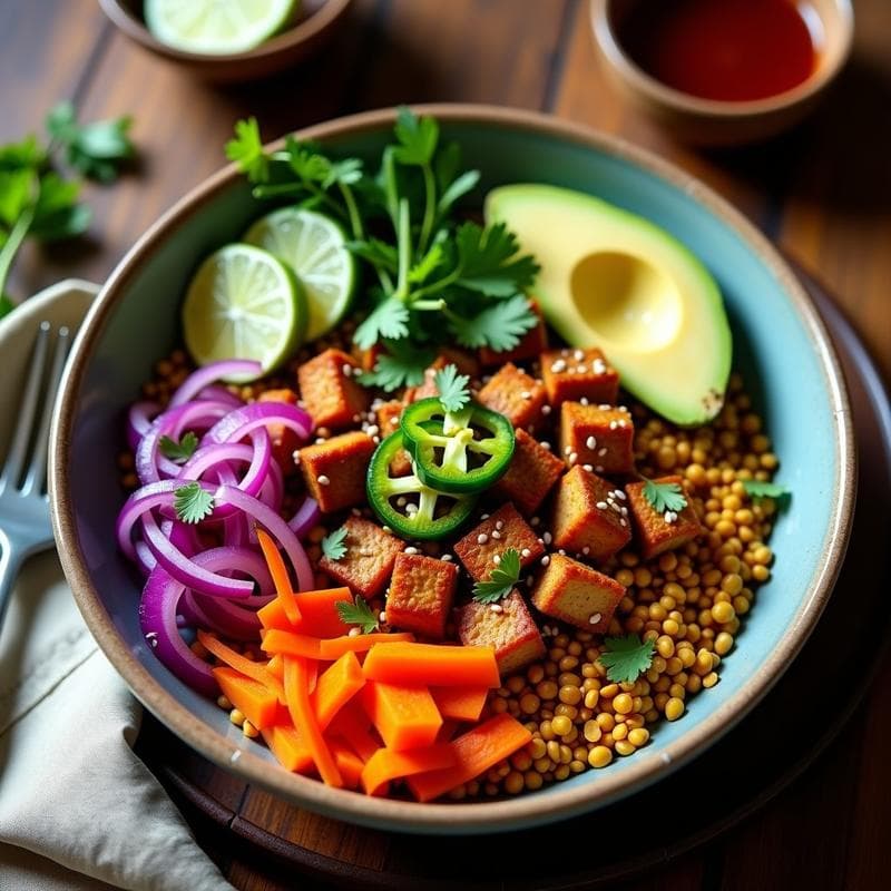 Bowl de Amaranto con Pollo al Chipotle y Vegetales Encurtidos: Receta Mexicana Keto