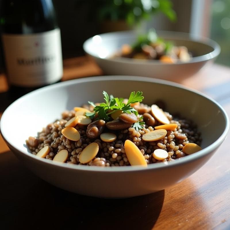 Bowl de Arroz Salvaje con Champagne y Champiñones: Receta Elegante en Olla Lenta