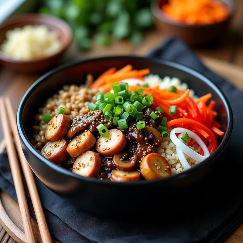 Bowl de Arroz Salvaje con Champiñones Shitake y Salsa Teriyaki: Receta Vegana y Alta en Proteína