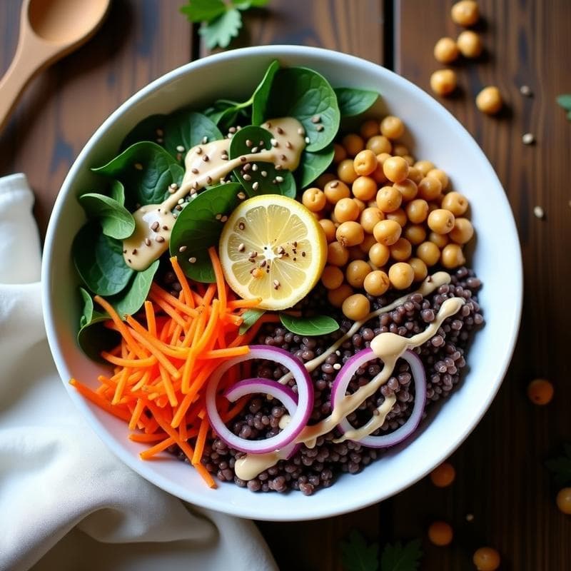 Bowl de Arroz Salvaje con Garbanzos Crujientes y Tahini: Receta Vegana y Sin Gluten en 25 Minutos