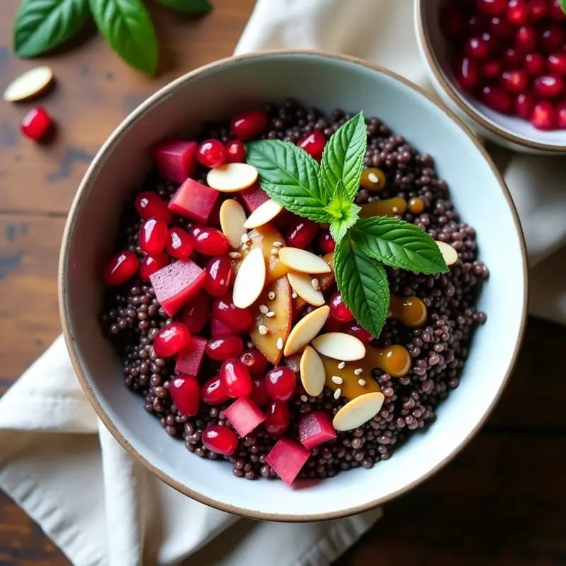 Bowl de Arroz Salvaje con Higos Chumbos y Aderezo de Vinagre de Sidra: Desayuno Marroquí Detox