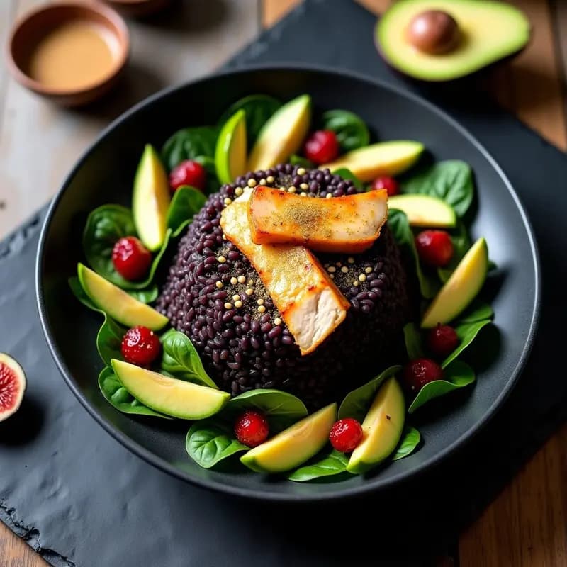 Bowl de Arroz Salvaje con Polvo de Oro Comestible y Frutas Deshidratadas: Receta de Influencers