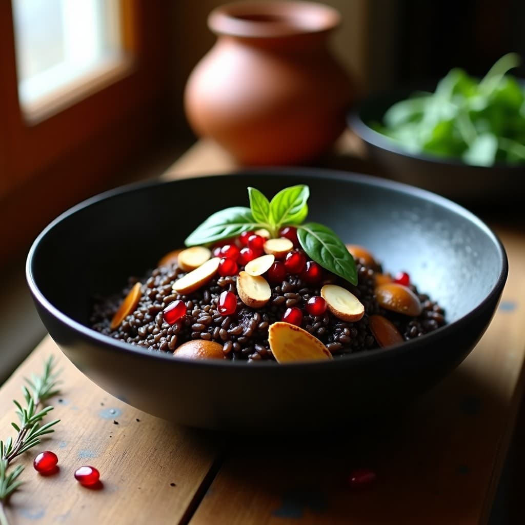 Bowl de Arroz Salvaje y Setas con Reduction de Pedro Ximénez: Receta Española Vegana y Reconfortante
