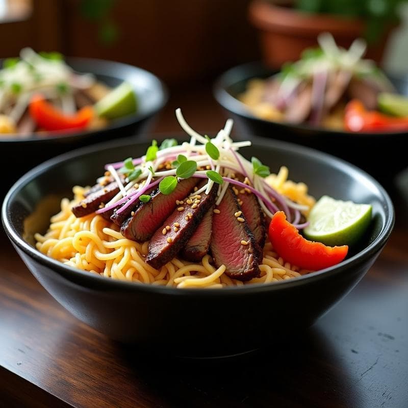Bowl Asiático con Jackfruit y Picanha: Receta Fusion Alta en Proteína y Umami