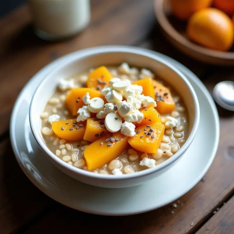 Bowl de Avena con Compota de Guayaba y Queso Fresco: Desayuno Colombiano Alta en Fibra
