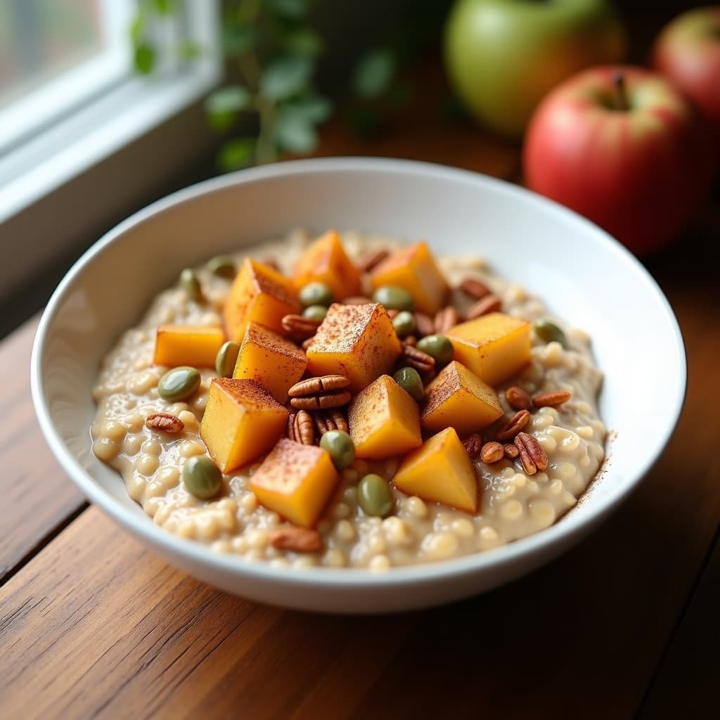 Bowl de Avena con Topping de Manzana Asada y Canela: Desayuno Keto en 5 Minutos