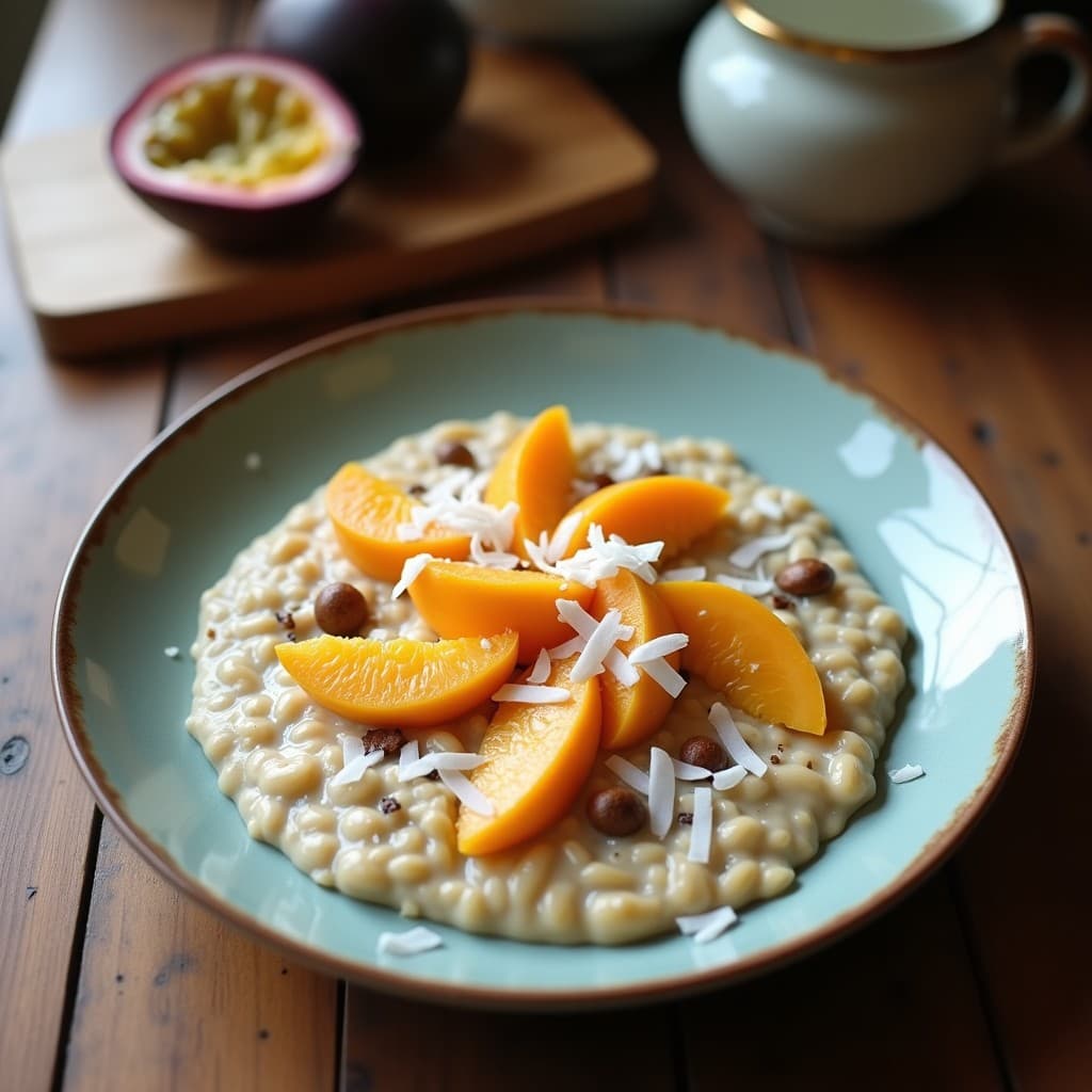 Bowl de Avena Nocturna con Chía, Maracuyá y Coco Rallado: Desayuno Sin Cocinar y Rico en Fibra