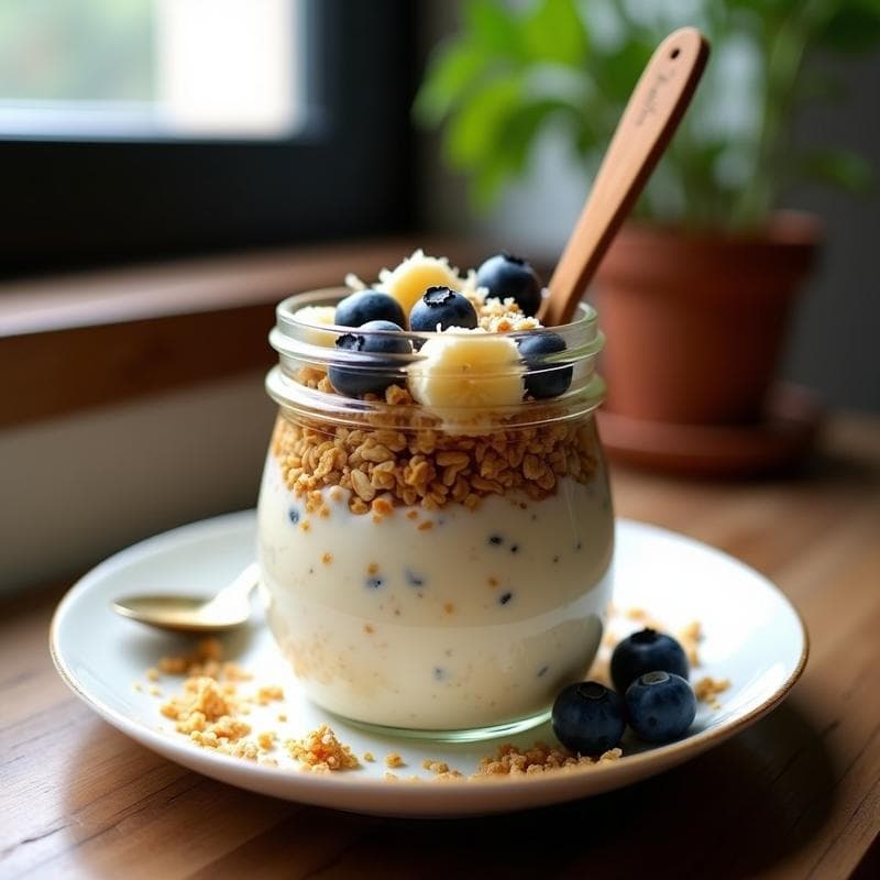 Bowl de Avena Nocturna con Leche de Avena y Semillas de Cánamo: Desayuno Vegano y Alta en Proteína