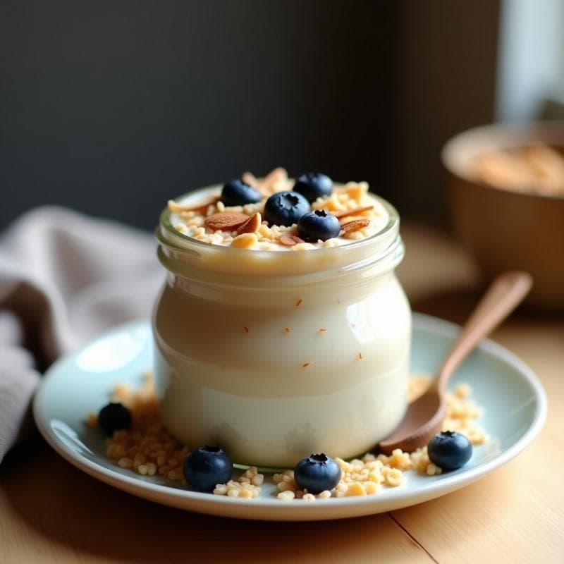 Bowl de Avena Nocturna con Leche de Kamut y Canela: Desayuno Sin Gluten para Dormir Mejor