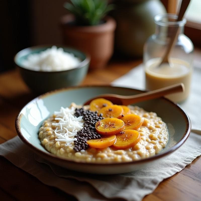 Bowl de Avena Nocturna con Polvo de Lucuma y Semillas de Sacha Inchi: Desayuno Andino Supernutritivo