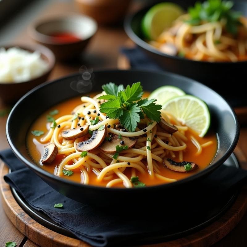 Bowl de Batchoy con Fideos de Arroz y Brotes de Soja: Receta Filipina Vegana en 20 Minutos
