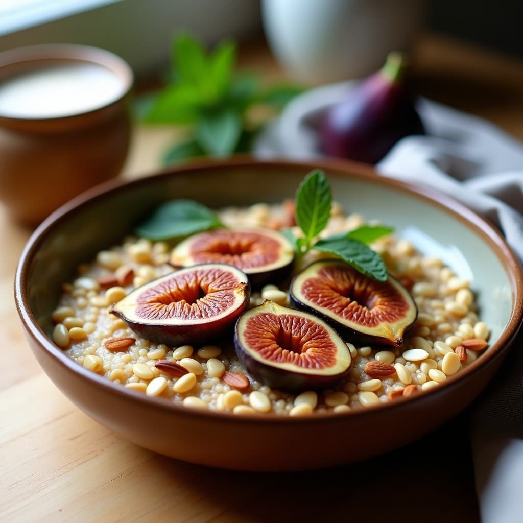 Bowl de Buckwheat con Higos Asados y Crema de Tahini: Desayuno Sin Gluten y Energético