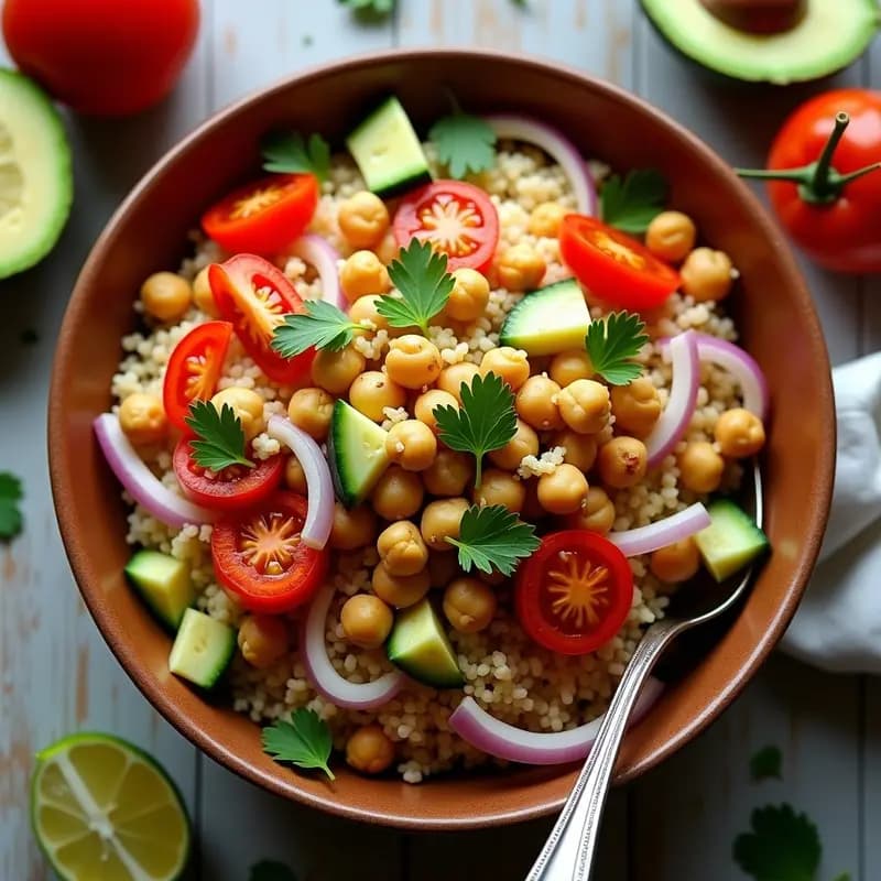 Bowl de Buldur con Garbanzos Tostados y Aderezo de Limón: Receta Kurda Vegana