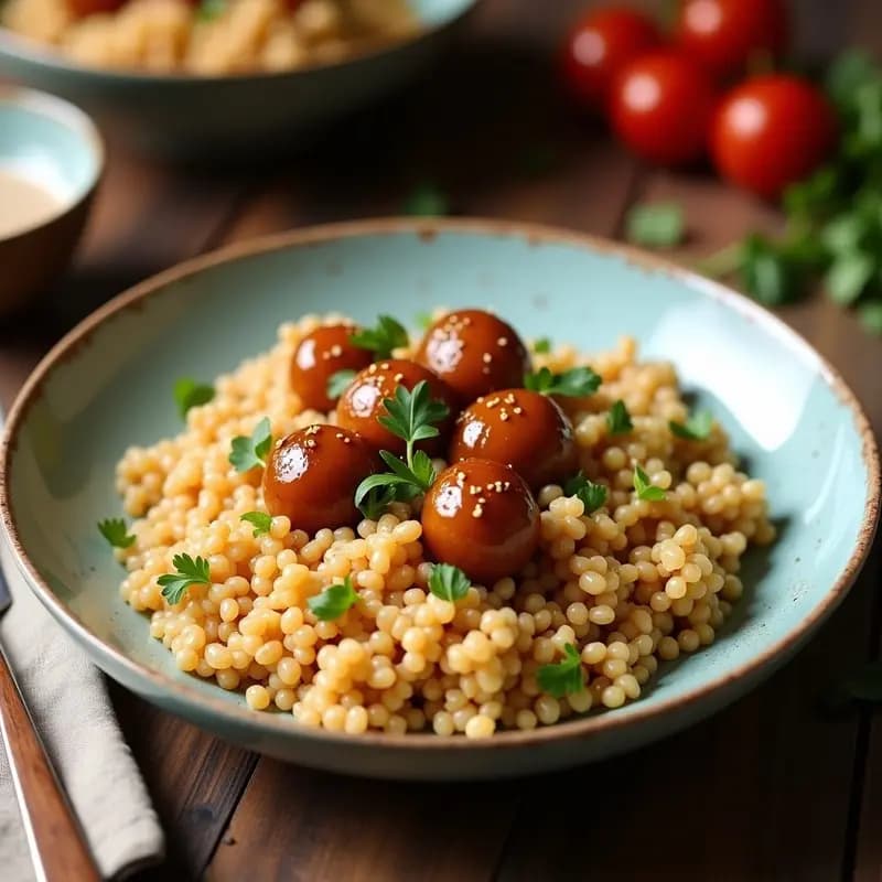 Bowl de Bulghur con Berenjenas Asadas y Tahini: Receta Libanesa para Llevar