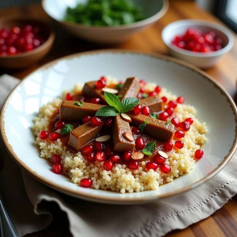 Bowl de Bulgur con Cordero y Granada: Receta Árabe en Olla Lenta