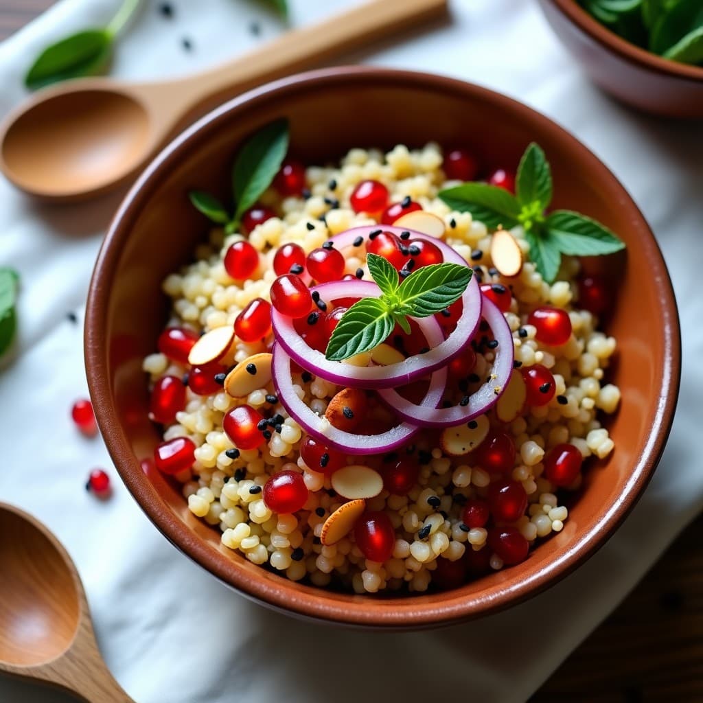 Bowl de Bulgur con Granados y Hierbabuena: Ensalada Persa Sin Gluten