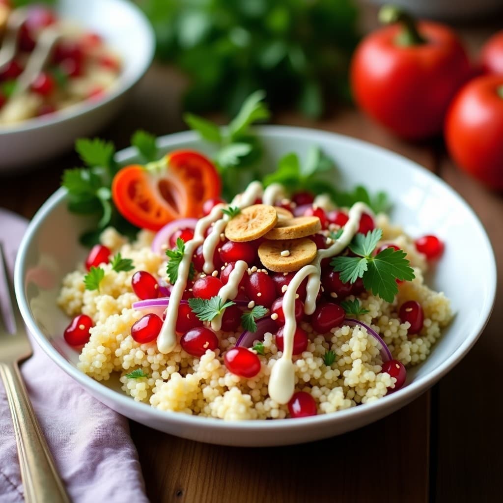 Bowl de Bulgur con Granados y Mentiras Frescas: Receta Libanes Keto