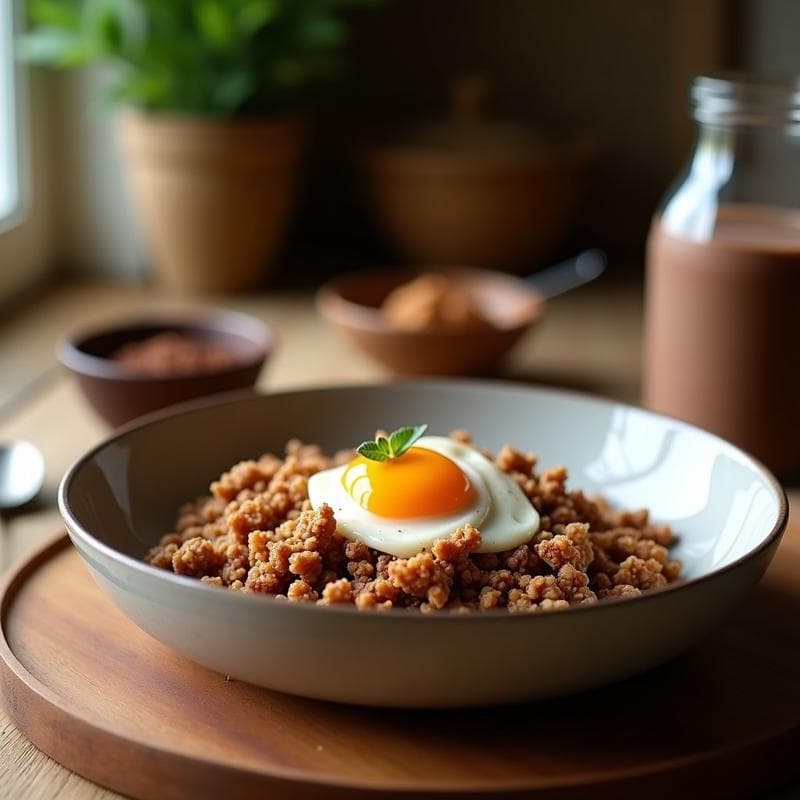 Bowl de Cacao y Plátano con Granola de Quinoa: Desayuno Keto y Energético para Mañanas