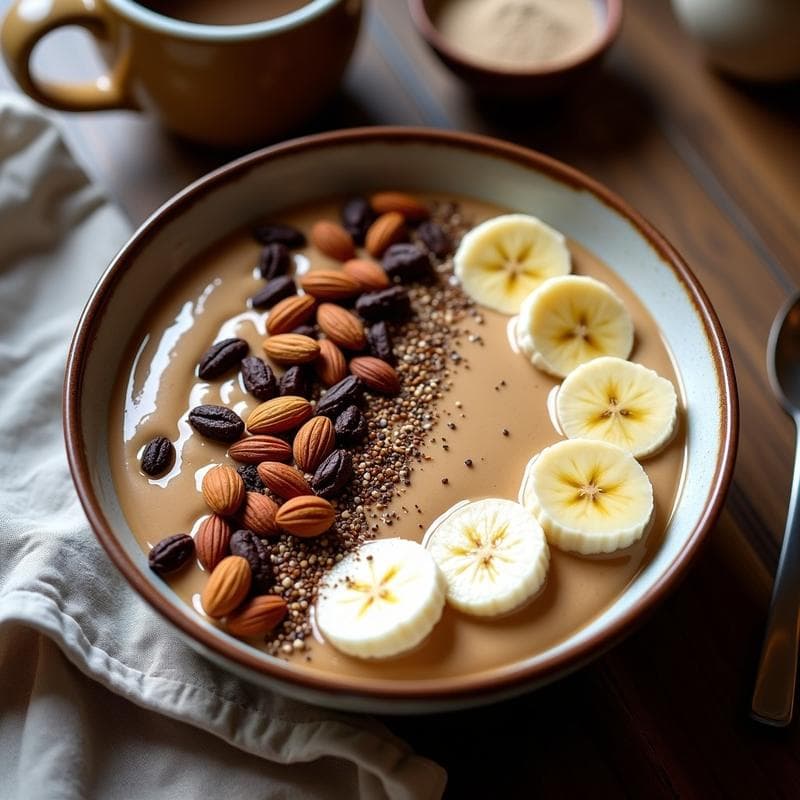 Bowl de Café y Cacao Nibs: Receta Energética Alta en Proteína en 10 Minutos