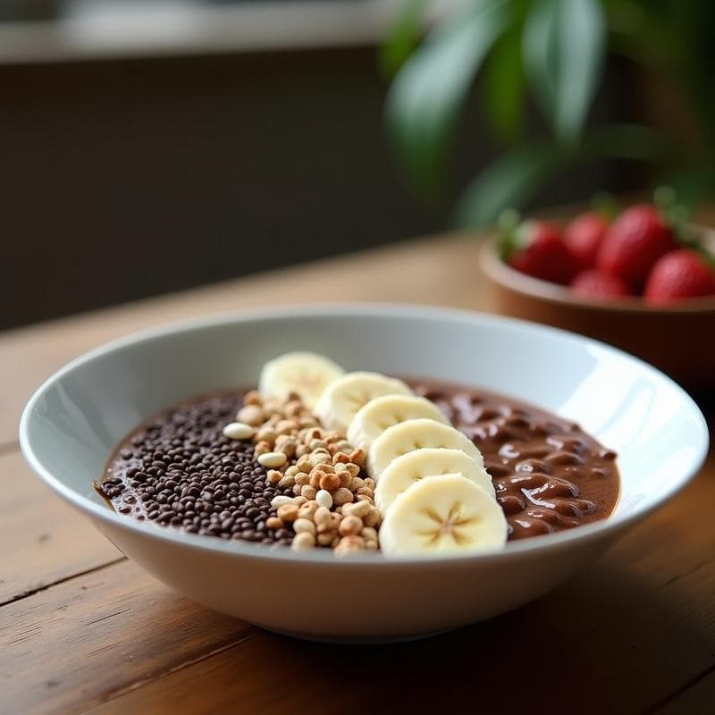 Bowl de Café y Chocolate con Quinoa: Receta de Desayuno Alto en Proteína en 10 Minutos