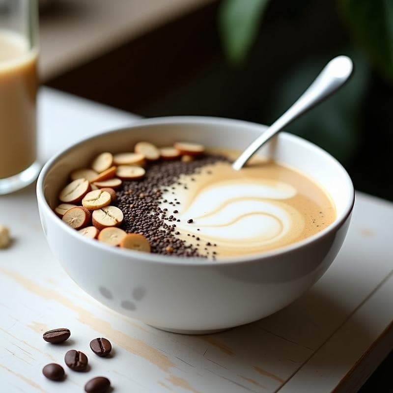 Bowl de Café Latte Proteico Vegano: Receta Energética Sin Azúcar en 5 Minutos