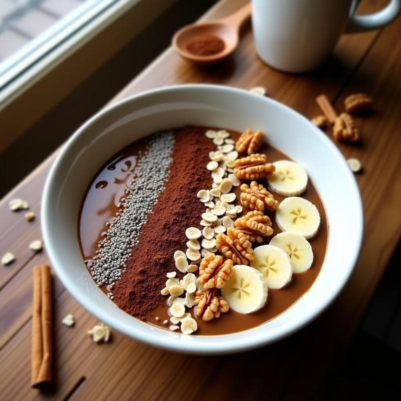 Bowl Energético de Café, Maca y Cacao: Receta Rápida con Superalimentos para el Desayuno